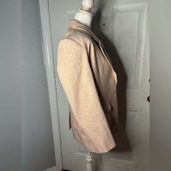 PsyCho | oversized, pink tan linen blazer plus linen bra. Textured. Structured. - Picture 6 of 13